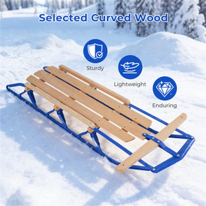 Trineo Clásico de Invierno, Doble Uso (Sentado/Recostado), Barra de Dirección Preperforada, Azul, para Diversión en la Nieve al Aire Libre - Product Image 2