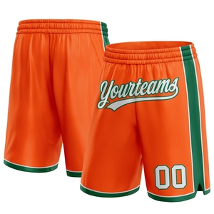 Industrie Direct Engro Sportswear Basketball <b>Shorts</b> Custom <b>Orange</b> White-Kelly Green Authentic Basketball <b>Shorts</b> - Product Image 1