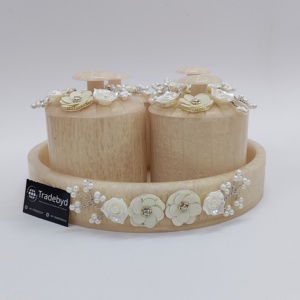 Tadebyd Plateau en résine avec pot en acrylique pour fruits secs, collations décoratives, plateau de service, stockage, bocaux en acrylique - Product Image 3