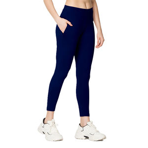 Pantalones de Yoga de gimnasio de cintura alta para mujer YOGA con bolsillos laterales Leggings atléticos de entrenamiento con impresión de logotipo personalizado - Product Image 2