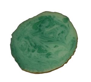 Posavasos de ágata natural Posavasos de geoda de color con chapado en oro Comprar en línea - Product Image 1