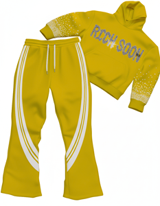 Chándal informal de gran tamaño para hombres y mujeres Sudadera con capucha de dos piezas con logotipo personalizado y pantalones para correr Traje de moda urbana de hip hop - Product Image 1