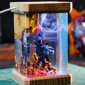 Lampe en époxy personnalisée, lampe en résine époxy, lampe en résine époxy personnalisée, lampe en bois et résine, veilleuse personnalisée, cadeau fait main, Halloween - Product Image 5