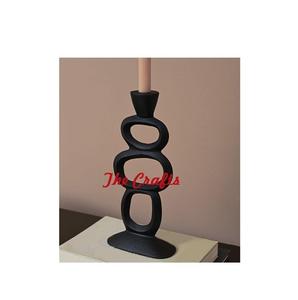 Bougeoir de couleur noire en fer solide Bougeoir de taille et de forme personnalisées pour la maison, l'hôtel et le mariage - Product Image 1