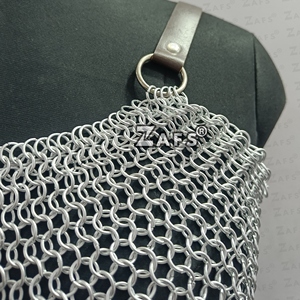 Venta al por mayor fantasía Medieval Top Cosplay Ren Fair traje hecho a mano aluminio Butted Ring Chainmail sujetador pulido armadura técnica - Product Image 6