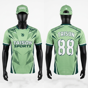 เสื้อแบดมินตันชาย 180 GSM ผ้าโพลีเอสเตอร์อินเตอร์ล็อค สีเขียวมิ้นท์ กรมท่า ส้ม ดีไซน์ลายแผง  แบบซับลิเมชั่น สกรีนโลโก้ตามสั่ง สำหรับทีม - Product Image 3