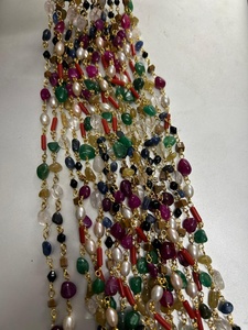 Collar de Cristal Natural Navratan Navgrah Mala, Chapado en Oro, con Piedras Preciosas, Hecho a Mano, con Nueve Planetas, Venta al por Mayor - Product Image 2