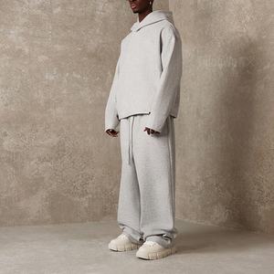 Conjunto de Sudadera con Capucha y Pantalones Deportivos de Invierno, de Algodón Grueso de 400 g/m², con Logotipo Personalizado, Corte Holgado, Transpirable y Cómodo - Product Image 3