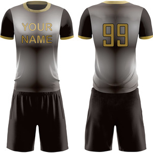 Conjunto de pantalones cortos de camiseta de fútbol Comfort Fit con colores personalizados y logotipo de secado rápido transpirable 100% poliéster para adultos-Precio bajo - Product Image 3