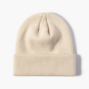Gorros de Invierno Cálidos de Acrílico 100% con Logotipo Bordado en 3D Personalizado al por Mayor, Gorras Jacquard Vintage de Color Sólido - Product Image 2