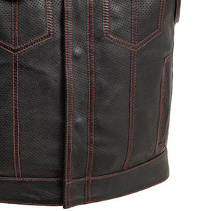 Diseño personalizado profesional cómodo tela hombres al aire libre desgaste Chaleco de cuero moto invierno chalecos sin mangas - Product Image 4