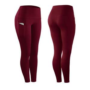 High-Waist Hip-Lifting Nine-Point Yoga Leggings Cross-Border Bestseller Pure Color Splicing Flap Pocket Pants - Product Image 6