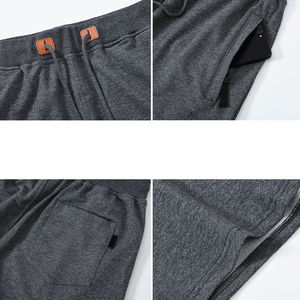 กางเกงขาสั้นออกกำลังกายผู้ชาย OEM High Street ใส่สบาย ระบายอากาศได้ดี เอวยางยืด ลำลอง ลายเรียบ ผ้าฝ้าย 100% พร้อมโลโก้แบบกำหนดเอง - Product Image 3