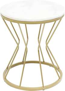 Modern White & Gold Marble Texture <b>Console</b> <b>Table</b> Elegant Contemporary Entryway & Living Room <b>Table</b> - Product Image 4