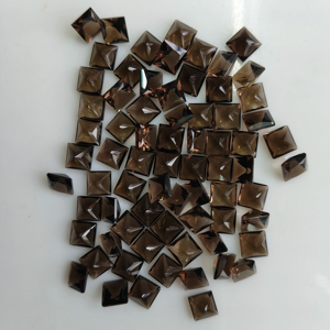 Cuarzo Ahumado Natural de 6MM, Corte Princesa Cuadrado, Gema Suelta de la Mejor Calidad para Joyería y Fabricación de Collares - Product Image 5