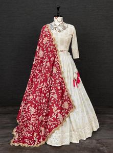 Dernier créateur de haute qualité Georgette broderie Lehenga Choli meilleur tarif Style ethnique indien tenue de mariée fête de mariage pour femmes - Product Image 4