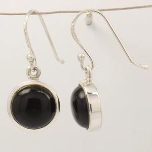 Pendientes de Plata de Ley 925 sólida hechos a mano con piedras preciosas de ónix negro para mujer, Pendientes colgantes de moda con sello 925, joyería de plata - Product Image 3