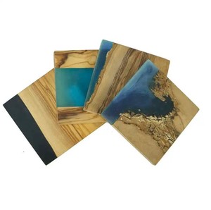 Unique Design Resin and Natural Wood Drink Coasters Perfect for Home Office and Gift Purpose - Product Image 1