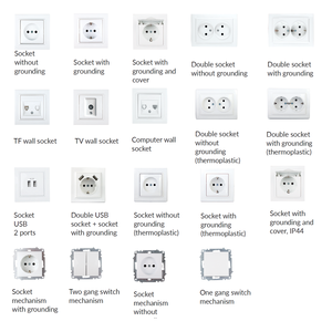 เต้ารับไฟฟ้าติดผนังไฟฟ้า220V RJ45 2ช่อง16A เต้ารับติดผนังแบบ LAN พลาสติก ABS - Product Image 4