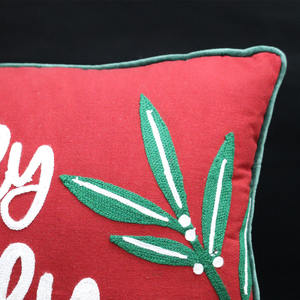 Housse de coussin de Noël personnalisée en usine, décoration de canapé pour la maison, taie d'oreiller brodée pour Joyeux Noël - Product Image 2