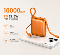 Batería Externa de 10000 mAh con Carga USB Tipo-C, Pantalla LED y Cables de Datos con Carga Rápida PD22.5W, Directo de Fábrica OEM ODM