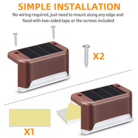Lampes solaires LED pour clôture de jardin, étanches, alimentées par batterie, pour l'extérieur, pour cour, escalier, terrasse, éclairage nocturne