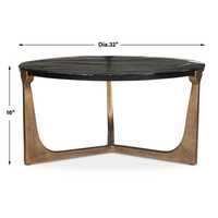 Table d'appoint de salon design dorée et noire