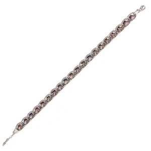 Bracelet en argent sterling 925 avec pierre de topaze mystique, grande chaîne fine et maillons, bijoux - Product Image 2
