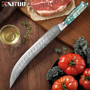 Damascus Ham Knife Japan VG-10 Steel Brisket Slicing Knife Kitchen Dazzling <b>Abalone</b> <b>Shell</b> Handle Sharp Slicer Bread Knife - Product Image 5