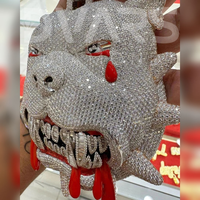 Colgante DVARS DIAMOND con Oso de Dibujos Animados en 3D, Plata de Ley 925, Diamantes Cultivados en Laboratorio con Corte Brillante, Certificado GRA
