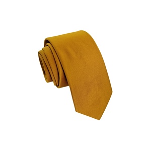 Corbata de Moda Italiana 100% Microfibra Color Amarillo Mostaza para Decoración Masculina - Product Image 2