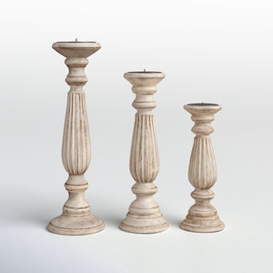 Excellent Quality Set of 3 Mango Wood <b>Candle</b> <b>Holder</b> With White Wash Finished <b>Candle</b> <b>Stick</b> <b>Holder</b> for Home Decoration - Product Image 1
