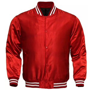 Veste de baseball en satin pour homme, veste bomber légère, streetwear, design personnalisé, vente en gros - Product Image 3