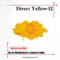 Colorant jaune direct 12 (C.I.) 24895) Teinture rouge solaire de qualité supérieure personnalisée avec emballage de 25 kg pour textiles (Exportateurs indiens)