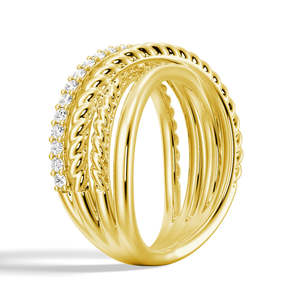 18K Gold Wedding Band with Round Cut Moissanite Diamond Elegant 18K Gold Ring - Product Image 2