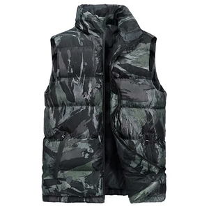 Venta al por mayor hombres resistente al agua Camo Puffer chaleco transpirable ligero sin mangas chaqueta Casual moda al aire libre OEM suministro - Product Image 2