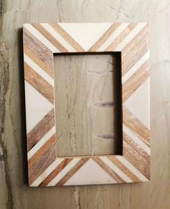 Design simple élégant fabriqué à la main en bois et os bois naturel et cadre Photo blanc taille personnalisée cadre Photo en bois décor à la maison - Product Image 6