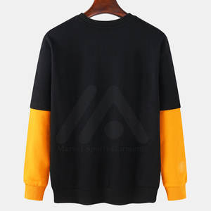 Sweatshirts grande taille pour hommes Pull-over de couleur contrastée Vêtements en polyester/coton pour la saison d'automne - Product Image 2