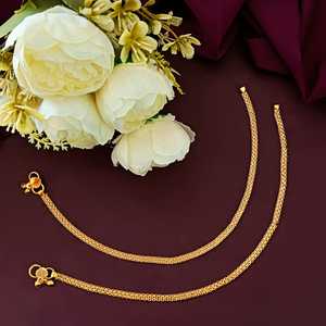Indian Fashion Jewellery Supplier Bell Charms Wedding <b>Anklet</b> Set <b>Gold</b> <b>Plated</b> Dubai Style Ankle Jewelry for Women - Product Image 3