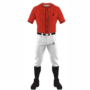 Uniformes y camisetas de equipo de béisbol hechos a medida de primera calidad roja, camisetas de béisbol para hombres y mujeres, fabricante de ropa de béisbol por sublimación - Product Image 2