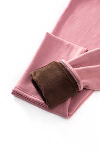 92% Polyester 8% Spandex taille haute Yoga Leggings pour femmes beurre doux Double brossé Yiwu rose couleur unie personnalisable - Product Image 4