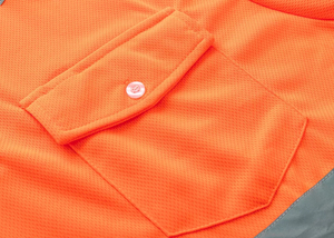Polo de sécurité à manches courtes personnalisé haute visibilité avec bande réfléchissante chemise de vêtements de travail à sec froid polos à poche bicolore - Product Image 4