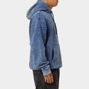 Nuevas Sudaderas con Capucha Personalizadas con Logotipo 2026, Mangas Laterales con Rayas, Lavado Ácido Desgastado, Sudaderas de Algodón Grueso para Hombre, Venta al por Mayor - Product Image 3