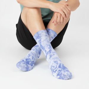 Chaussettes de mode tie-dye style délavé bleu - Bout sans couture, semelle rembourrée, chaussettes décontractées pour tous les jours et à offrir en cadeau - Product Image 5