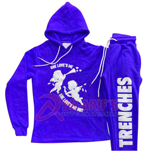 Survêtements imprimés bouffants personnalisés unisexes Pantalons de survêtement et sweats à capuche délavés Ensemble de survêtements de jogging en deux pièces Survêtements - Product Image 2