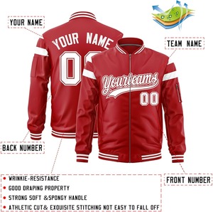 Chaqueta de bombardero Varsity de colores en contraste, cierre de cremallera de satén, ropa de calle Unisex de Hip Hop de gran tamaño, chaqueta OEM Dropshipping para hombres - Product Image 6