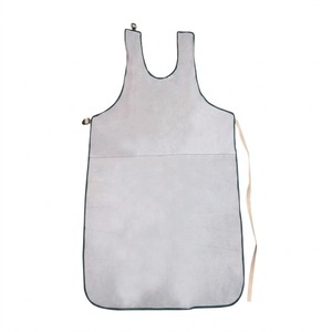 White <b>Leather</b> Welding <b>Apron</b> Sleeveless Fire Resistant Spark Protective Body <b>Apron</b> for Work Shop Use - Product Image 6