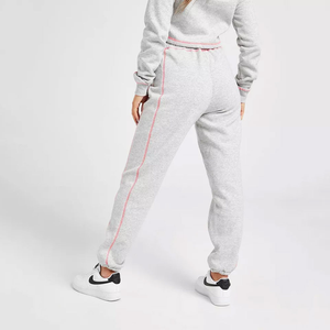 Joggers gris pour femmes Logo personnalisé pantalon de course solide séchage rapide coton toile matériel grande taille Baggy Cargo Long-ODM hiver - Product Image 1