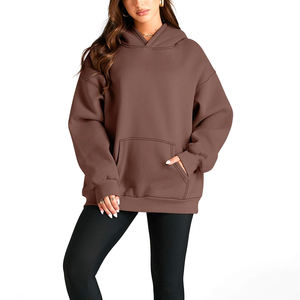 Personalizado al por mayor de peso pesado 100% algodón mujeres sudaderas con capucha de gran tamaño sudaderas con capucha térmicas fabricante de ropa de mujer - Product Image 5