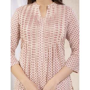Kurti droit brodé violet crème pour femmes, design ethnique moderne et élégant, imprimé numérique, haute qualité, été - Product Image 2